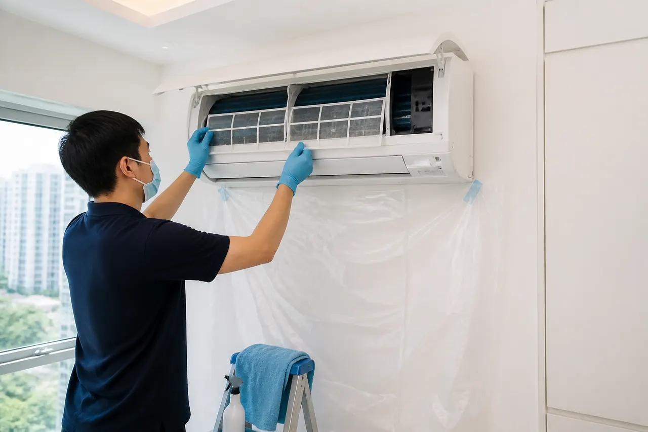 完成深層清洗後的分體式冷氣室內機