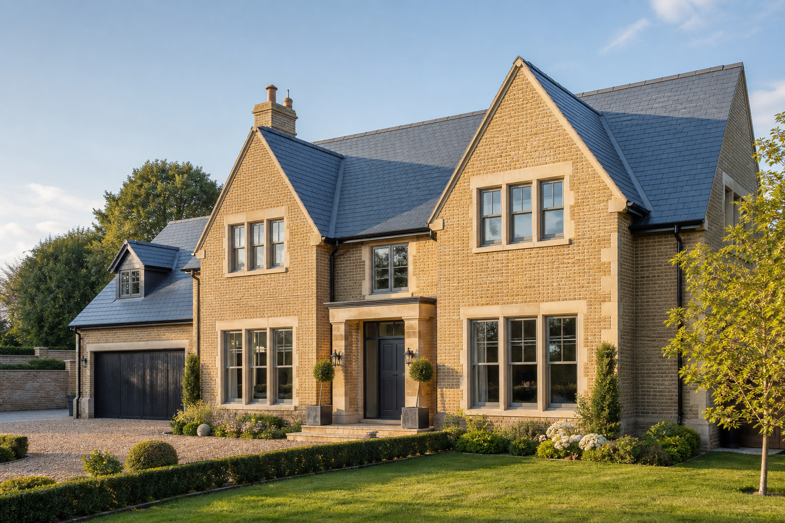 Berkshire home with a completed slate roof